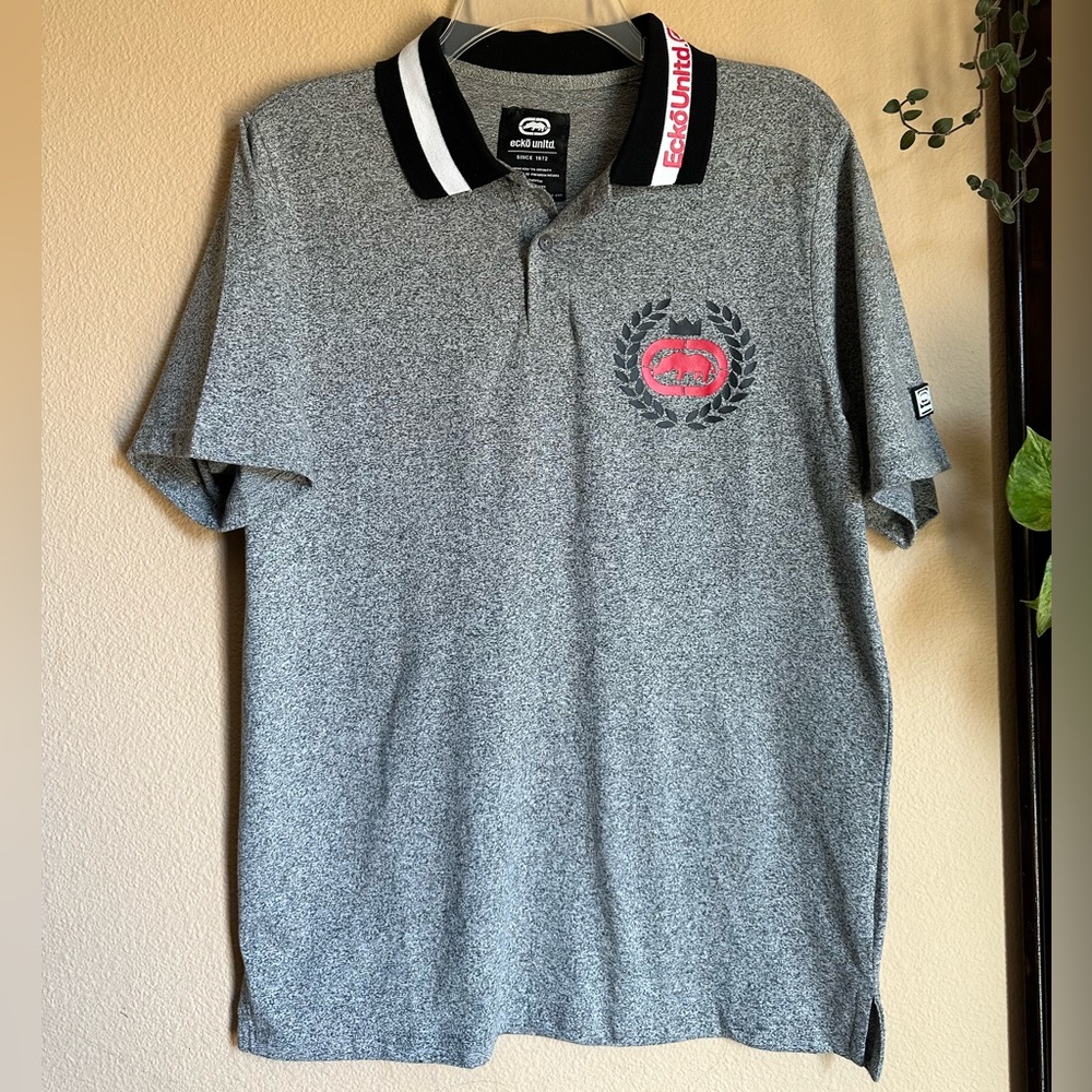 Ecko Unltd. Mark grey polo shirt size small menswear